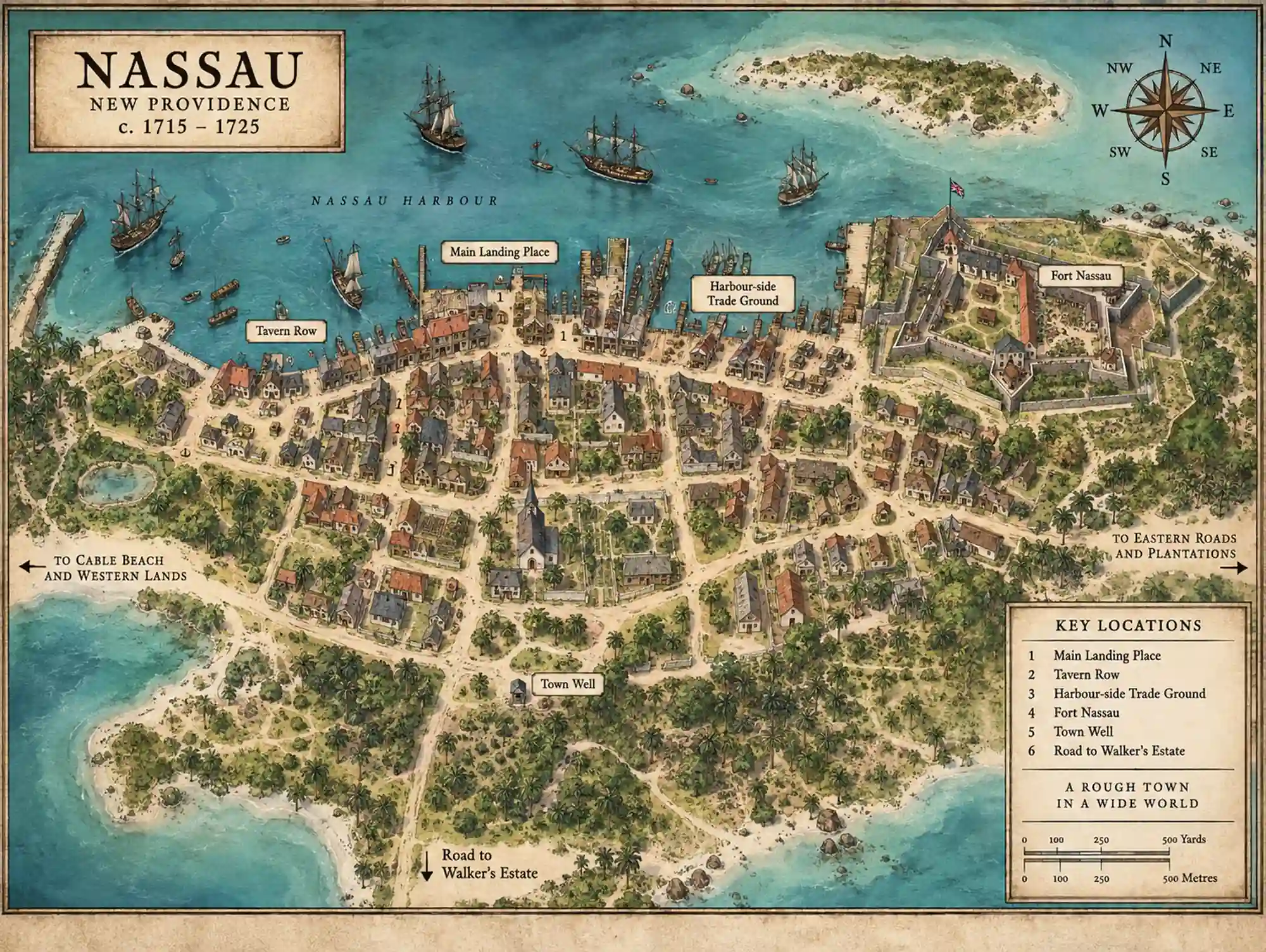 Nassau player map around 1715